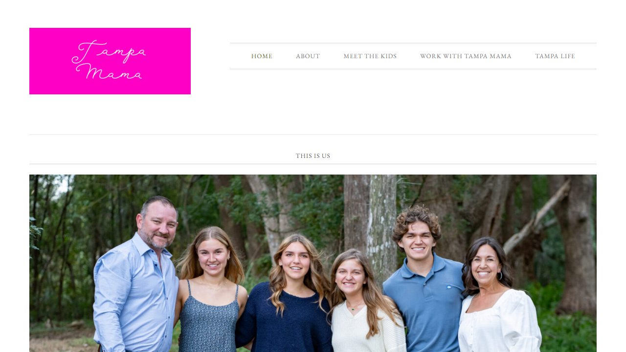The home page of Adventures of Tampa Mama